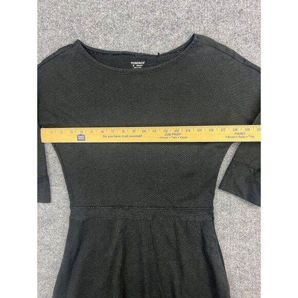 Toad & Co Dress Women's XS Black 3/4 Sleeve Fit & Flare Pockets Knee Length - Picture 3 of 8
